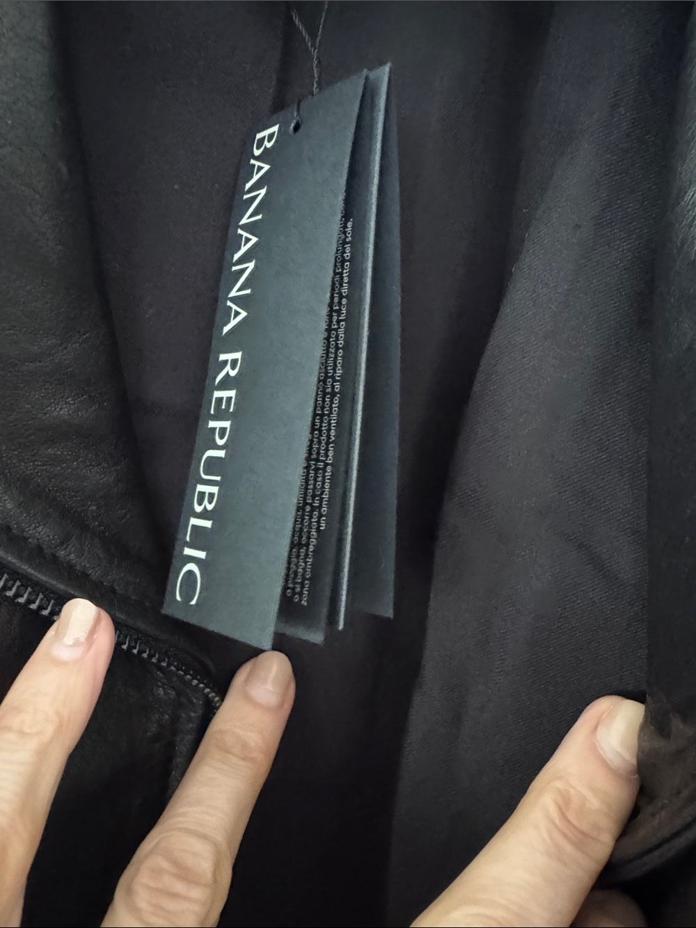 NWT Banana Republic Essential Black Leather Jacket with Zip Pockets XL - Picture 7 of 13